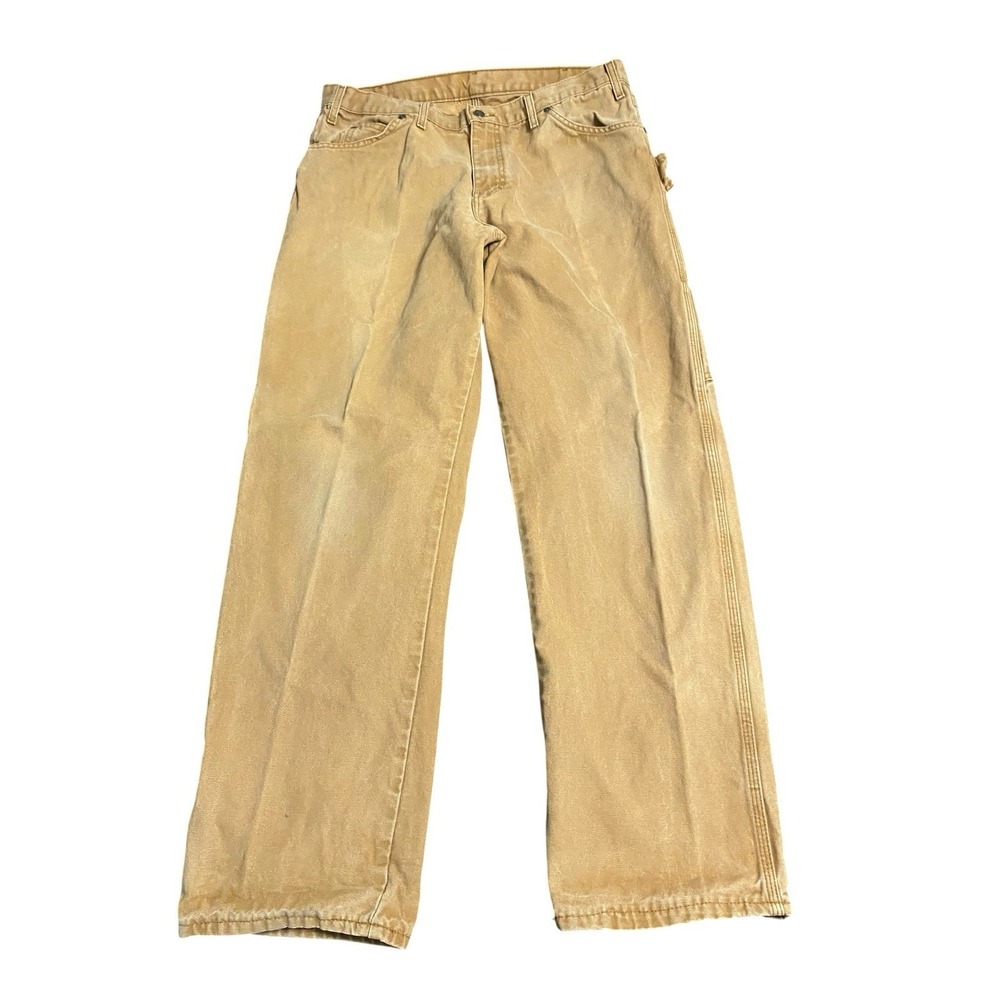 Dickies Mens 36x32 Carpenter Pants Brown Duck Canvas Relaxed Fit Workwear Skater